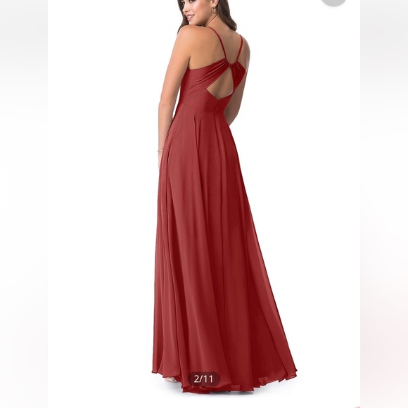 Women’s Azazi Rust Colored Chiffon Bridesmaid Dress Size A2 - Picture 2 of 7
